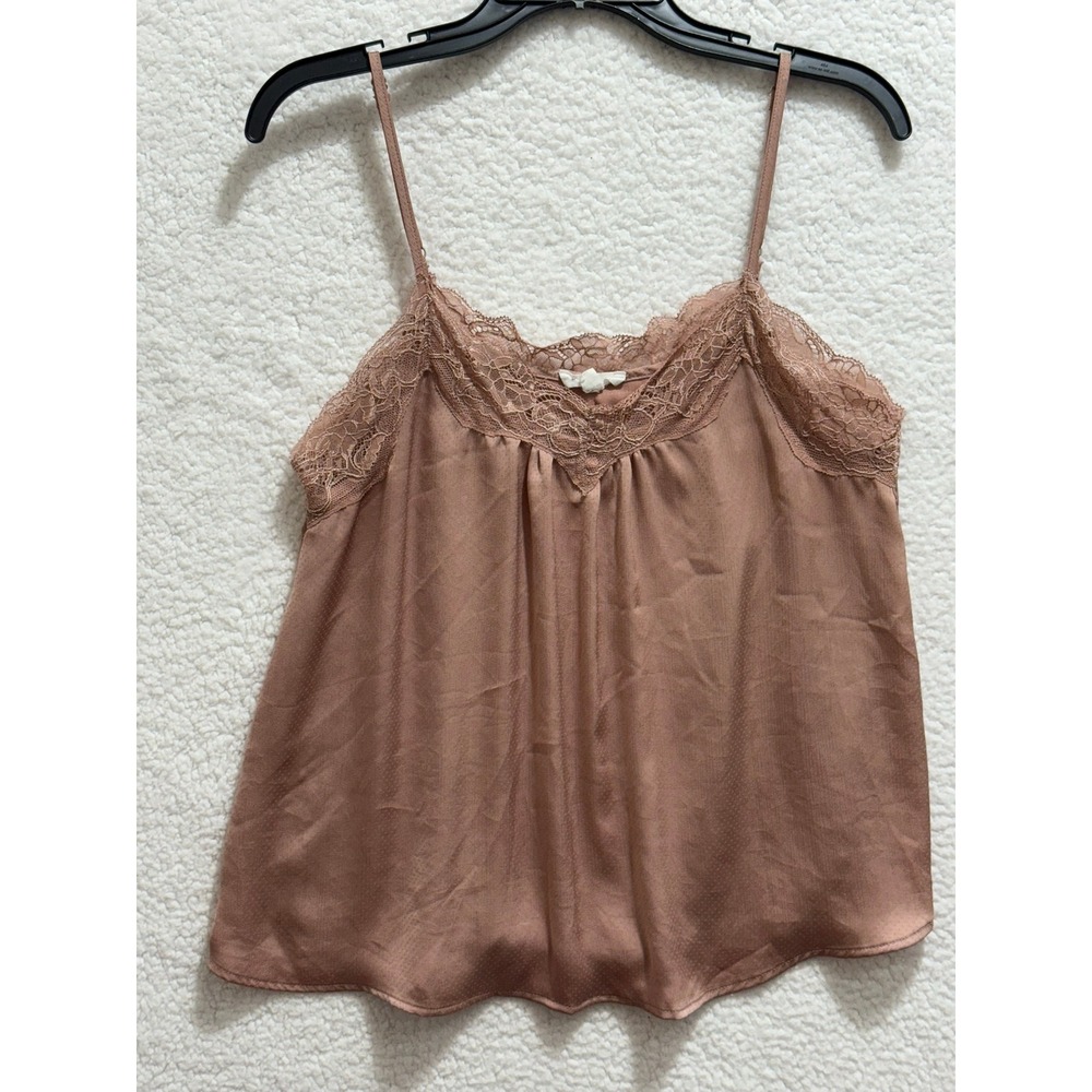 Blu Pepper Rose Pink Lace Trim Cami Tank‎ Top Women's Size Medium